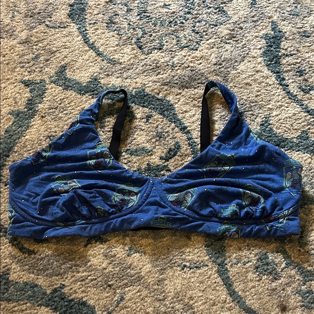 Soft Navy Blue Ravenclaw Wireless Bralette - Women Intimates & Sleepwear